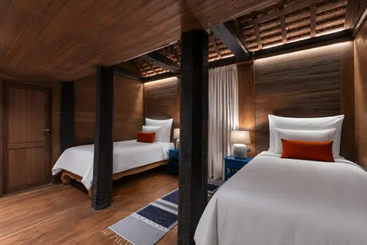 Aleenta Chiang Mai Luxury Resort Thailand Accommodation 4 Bedrooms Golden Teak Villa (Twin Bedrooms Upstairs)