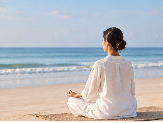 Aleenta Phuket Phang Nga Ayurah Wellness Woman Beach Meditation Longevity