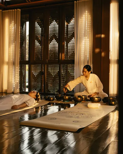 Aleenta Chiang Mai Luxury Resort Thailand Ayurah Wellness Sound Bath MP L1006830