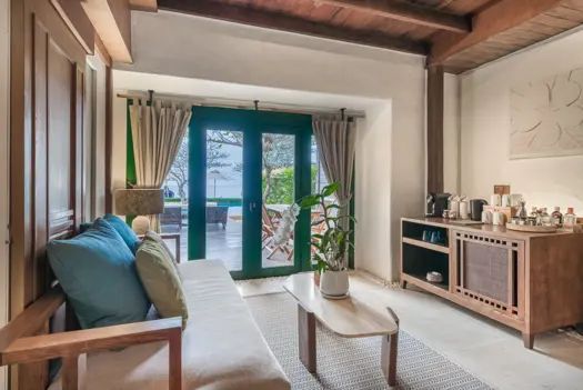 Aleenta Hua Hin Pranburi 2 Bedroom Frangipani Beachfront Pool Access Suite Living Corner