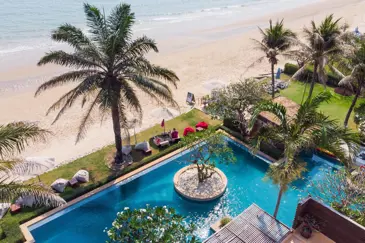 Aleenta Hua Hin Pranburi 2 Bedroom Frangipani Beachfront Pool Access Suite Aerial Beach Pool