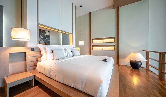 Loft mit Meerblick - Schlafzimmer im Loft - Aleenta Phuket Resort & Spa