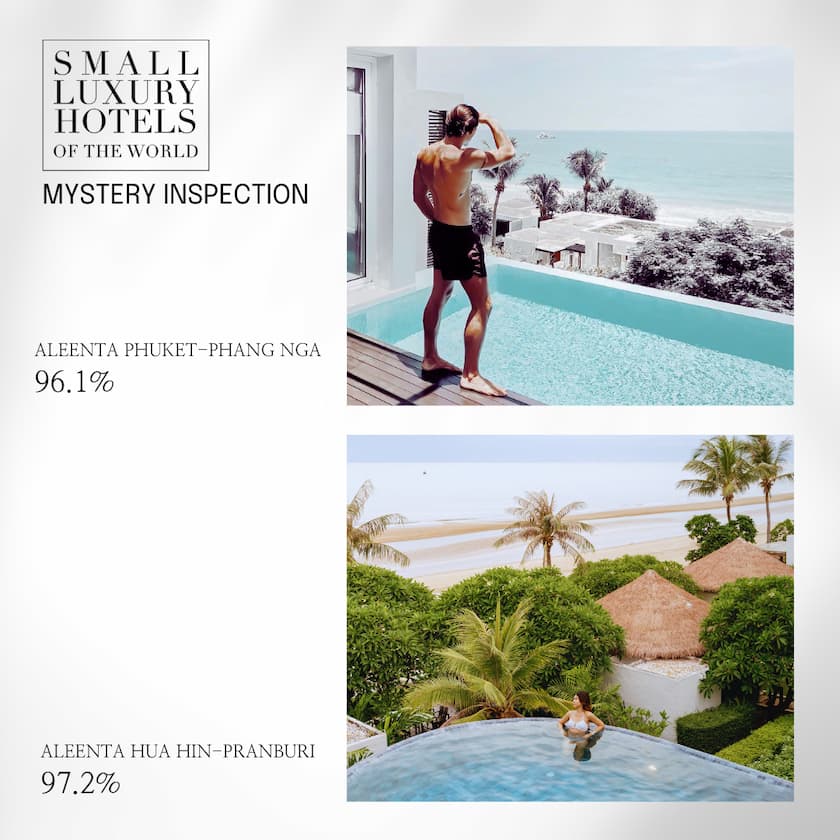 Highest Score by Small Luxury Hotels Mystery Inspector - Aleenta Resorts & Spas